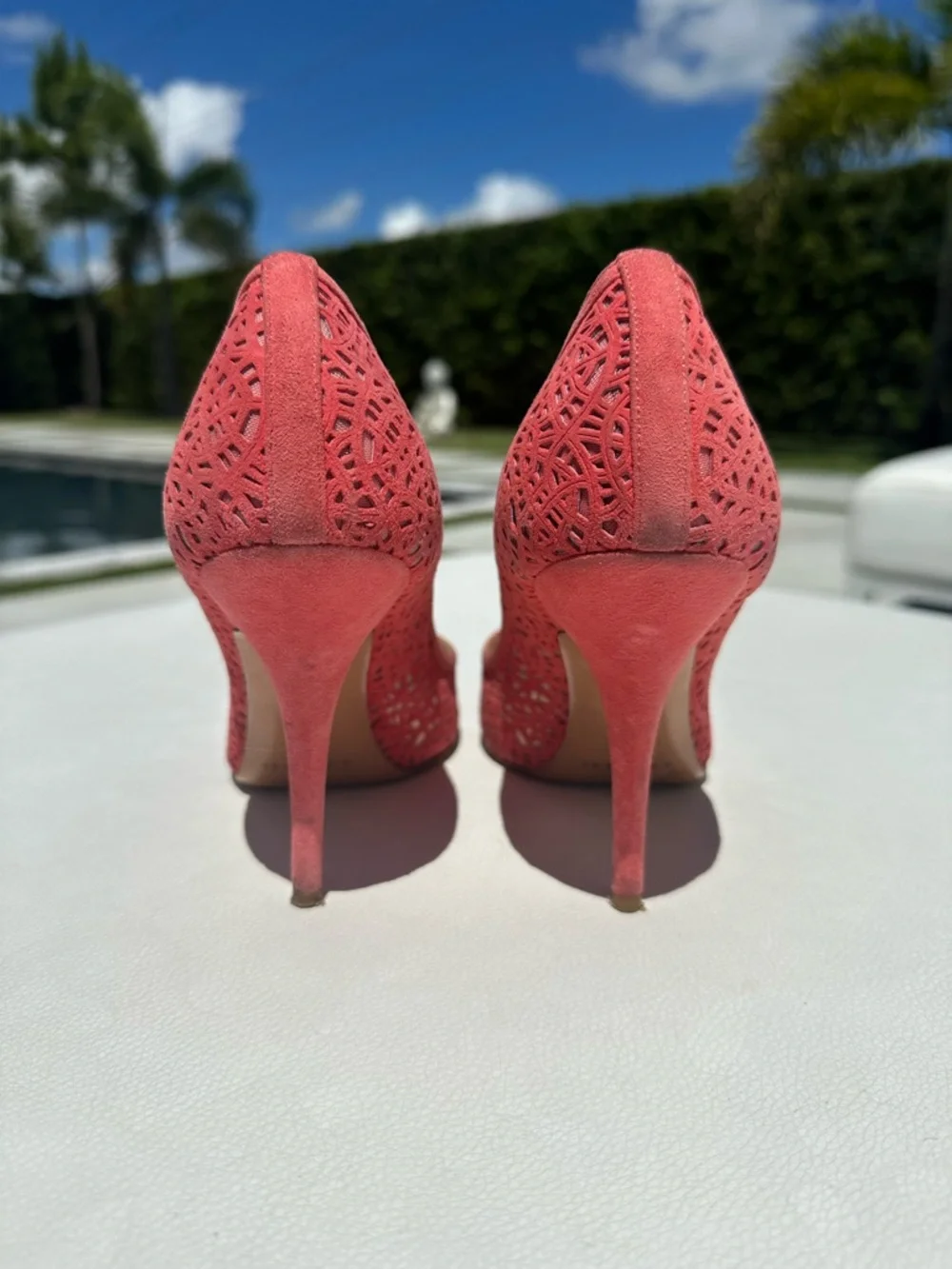 Casadei Coral Laser-Cut Pointed Toe Pumps